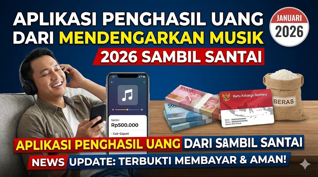 Aplikasi Penghasil Uang dari Mendengarkan Musik 2026 Sambil Santai: Panduan Lengkap Januari 2026
