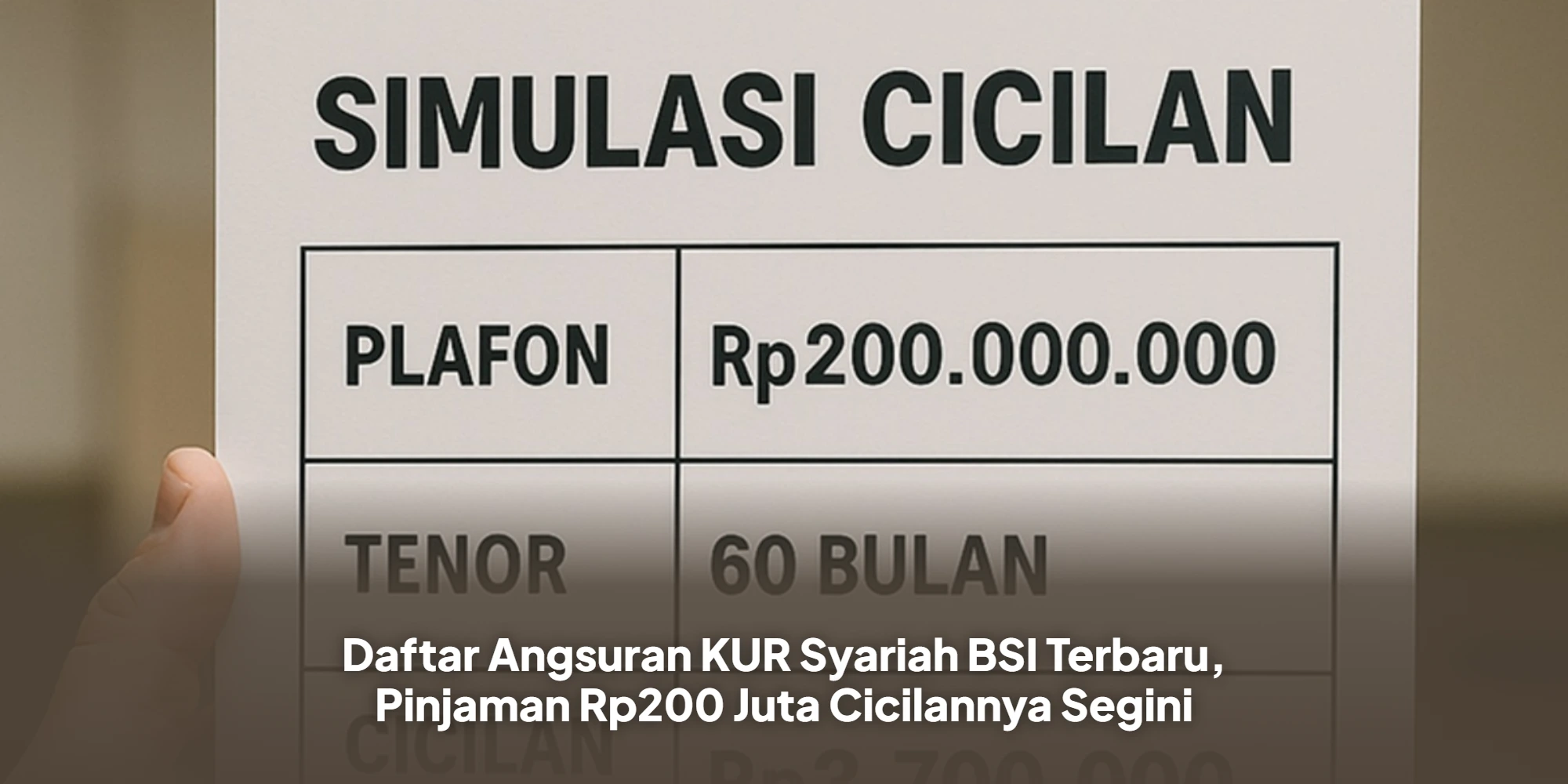 Simak Angsuran KUR Syariah BSI Terbaru, Pinjaman Rp200 Juta Cuma Bayar Segini Per Bulan!