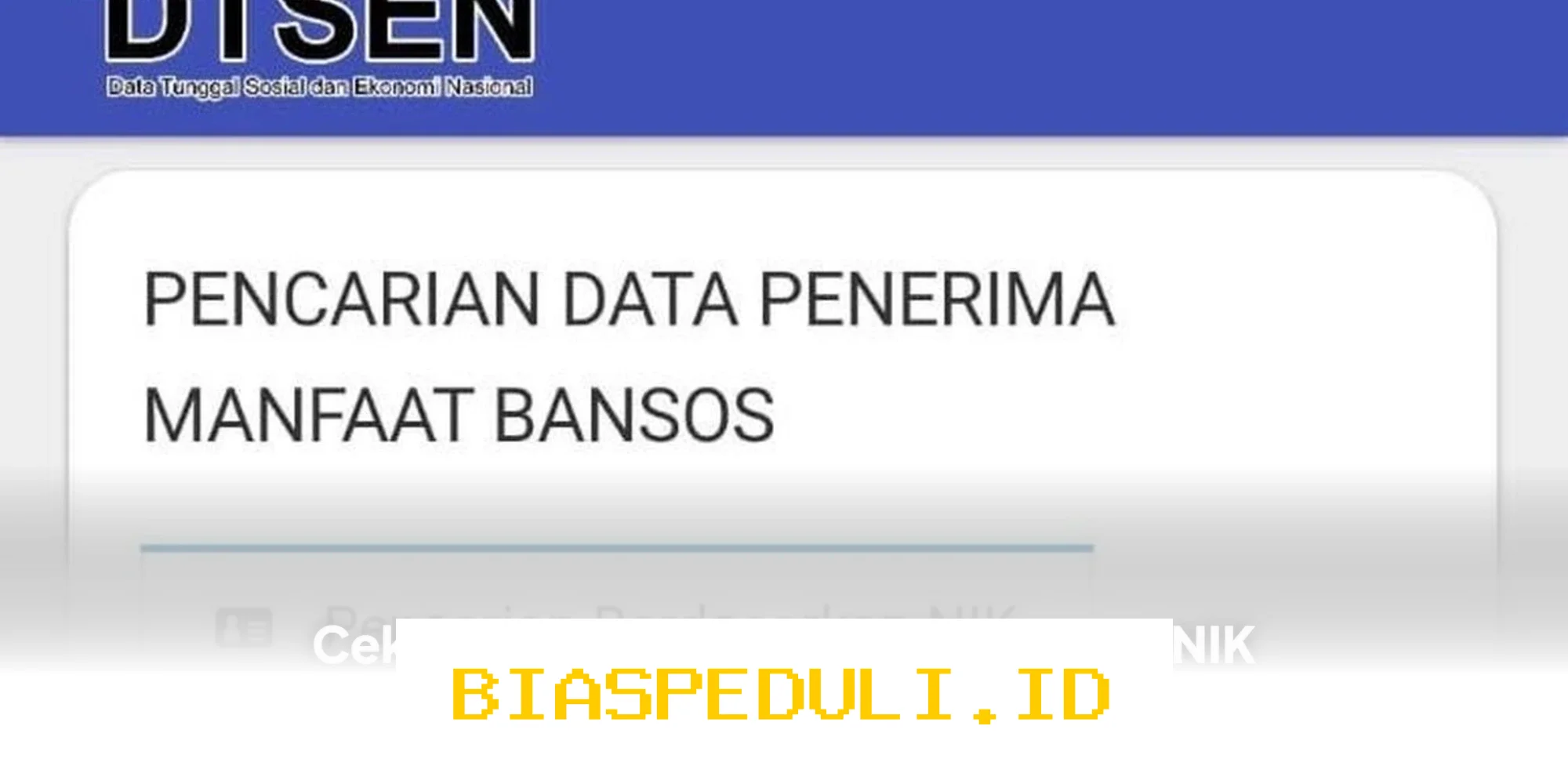 Cara Mudah Cek Bansos dan Desil DTSEN dengan NIK KTP Anda!