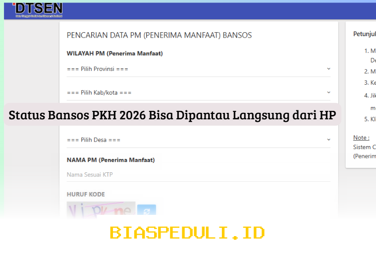Cara Mudah Cek Status Bansos PKH 2026 Langsung dari Smartphone Anda!