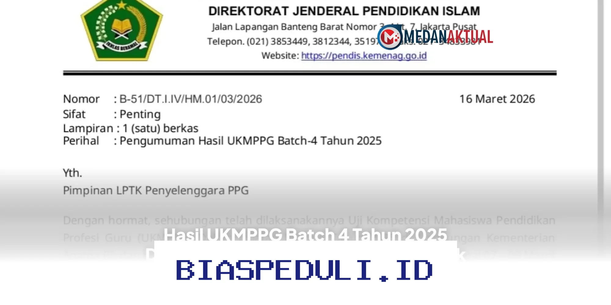 Pengumuman Hasil UKMPPG Batch 4 Tahun 2025 Hari Ini 17 Maret 2026, Langsung Cek Kelulusan PPGmu!
